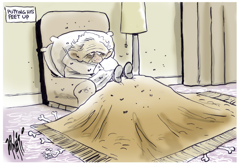 Ex-Pope Putting His Feet Up COLOR