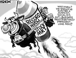 STOCK MARKET ROCKET GRAYSCALE by Steve Sack