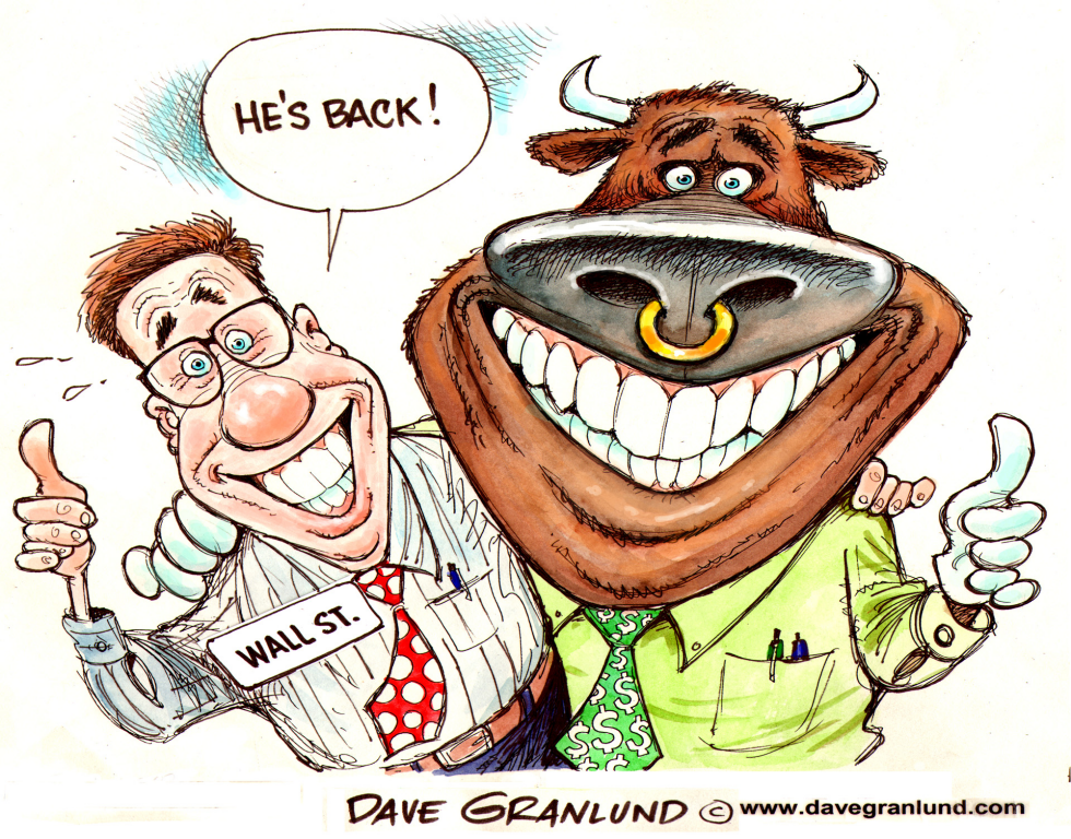  WALL STREET BULL RETURNS by Dave Granlund