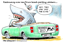 TRURO MA BEACH STICKERS by Dave Granlund
