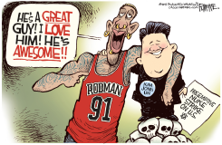 DENNIS RODMAN AND KIM JONG UN  by Rick McKee