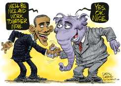 PRESIDENTIAL CHARM OFFENSIVE  by Daryl Cagle