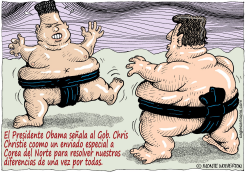 KIM JONG UN VS CHRIS CHRISTIE /  by Monte Wolverton
