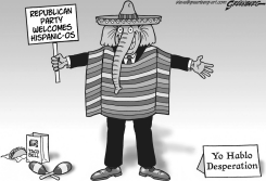 GOP AND HISPANICS BW by Steve Greenberg