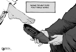 POPE SLIPPERS by Cam Cardow