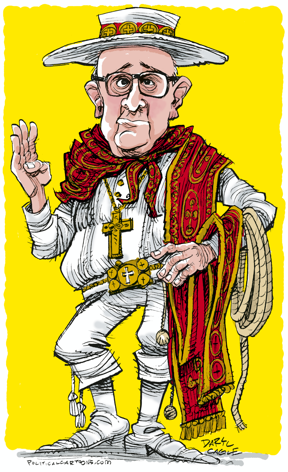  POPE FRANCIS AS A GAUCHO by Daryl Cagle