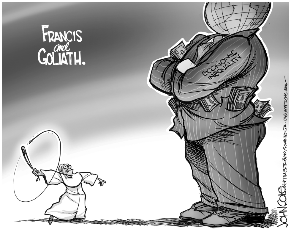 Francis and Goliath BW