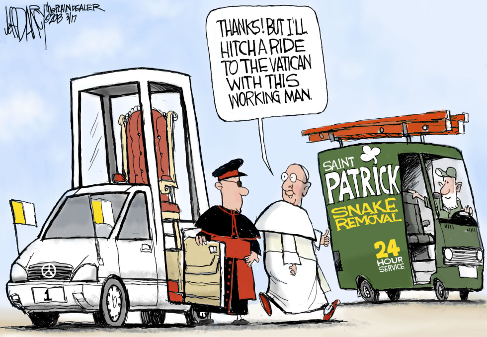 Humble Pope hitches a ride