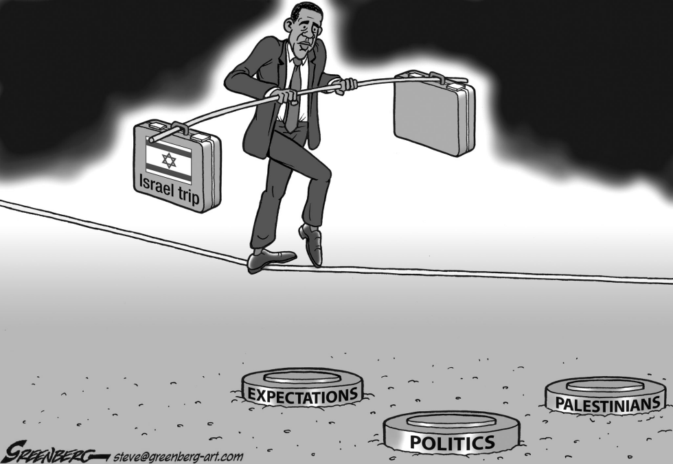 Obama in Israel bw