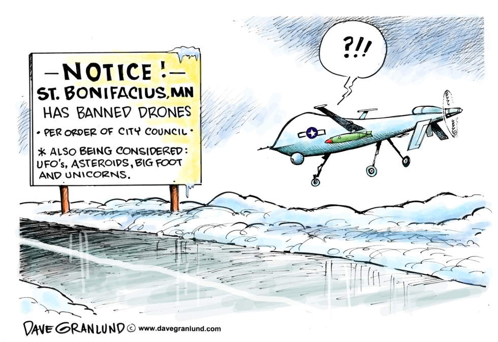  ST BONI MN BANS DRONES by Dave Granlund