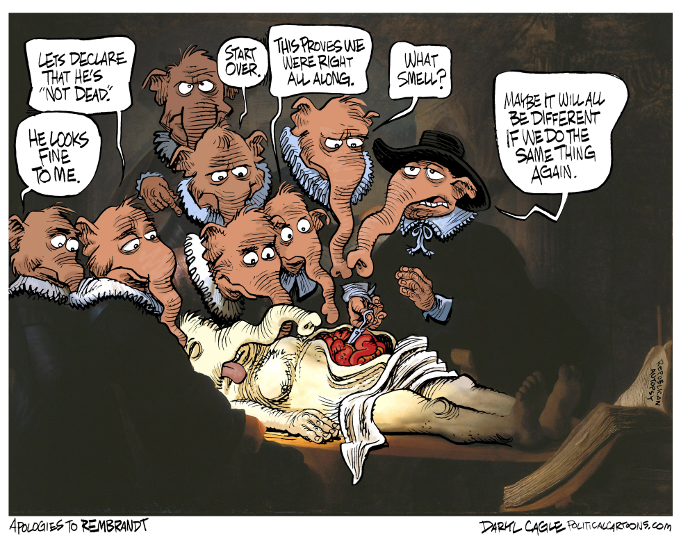  REMBRANDT REPUBLICAN AUTOPSY by Daryl Cagle