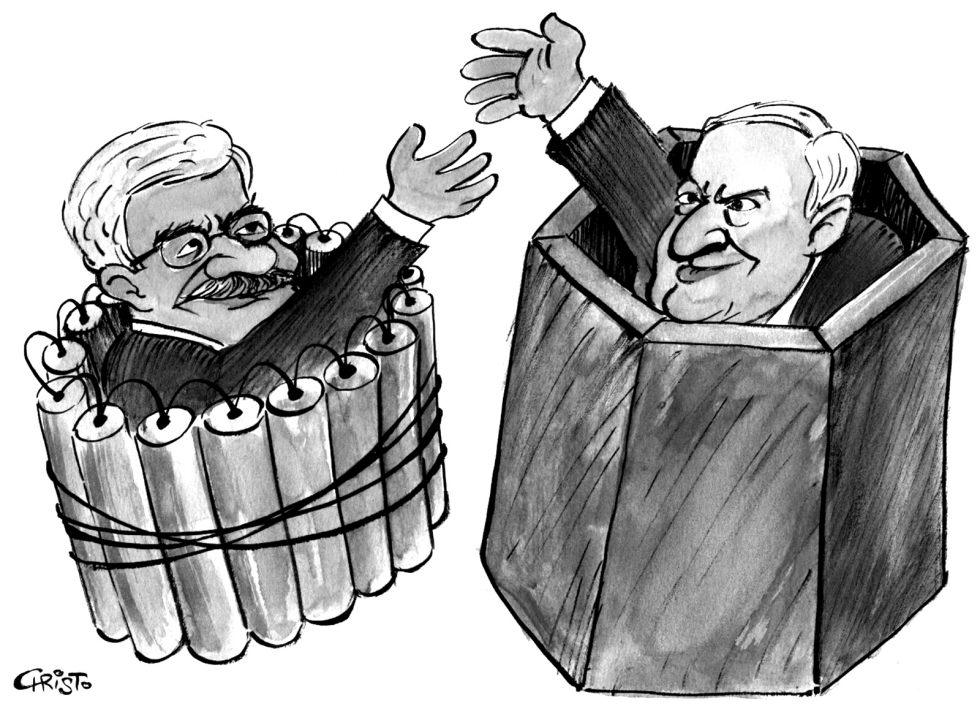 Ariel Sharon and Mahmud Abbas