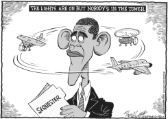 SEQUESTER CLOSING CONTROL TOWERS by Bob Englehart