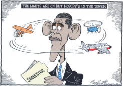 SEQUESTER CLOSING CONTROL TOWERS by Bob Englehart
