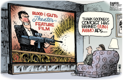 COMCAST BANS GUN ADS  by Rick McKee