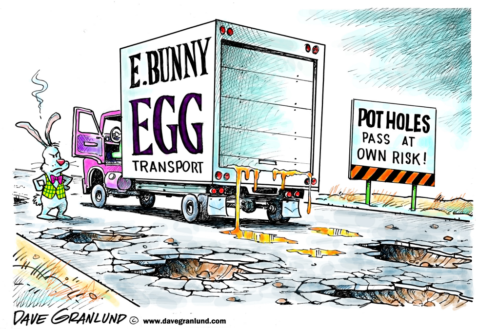  EASTER POT HOLES by Dave Granlund