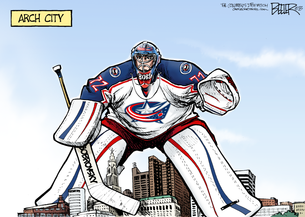  LOCAL OH - BLUE JACKETS GOALIE by Nate Beeler