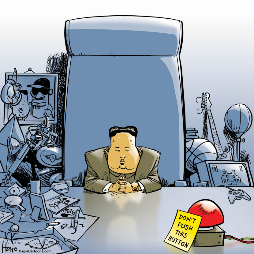 Kim Jong-Un and the button - COLOR