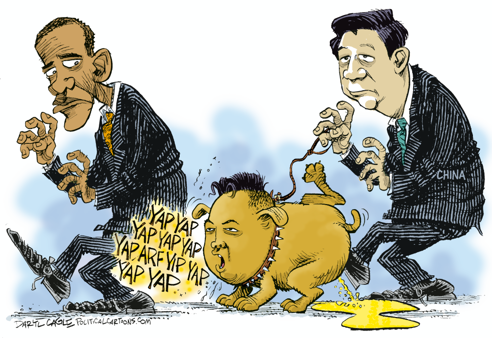  CHINA PRESIDENT XI JINPING, OBAMA AND LI'L KIM by Daryl Cagle