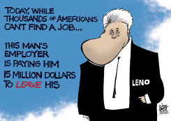 LENO LEAVES NBC,  by Randy Bish