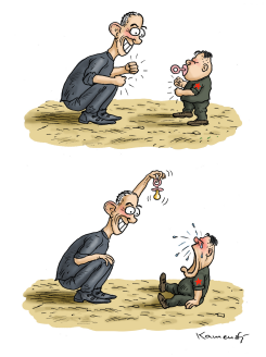 OBAMA VS KIM by Marian Kamensky