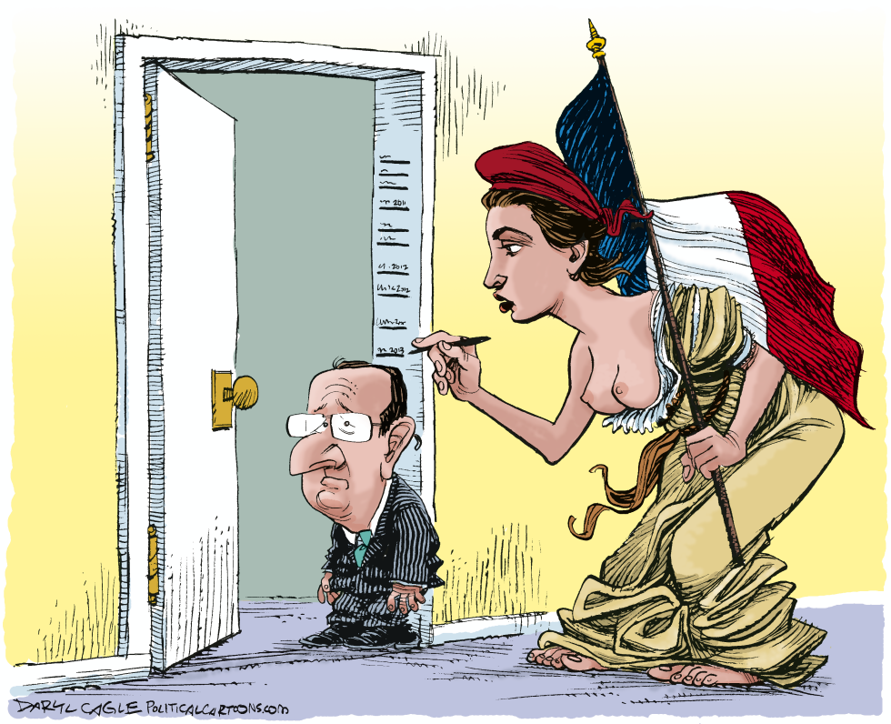  FRENCH PRESIDENT SHRINKS by Daryl Cagle