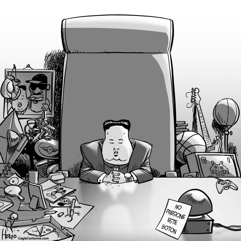 Kim Jong-Un y el Boton