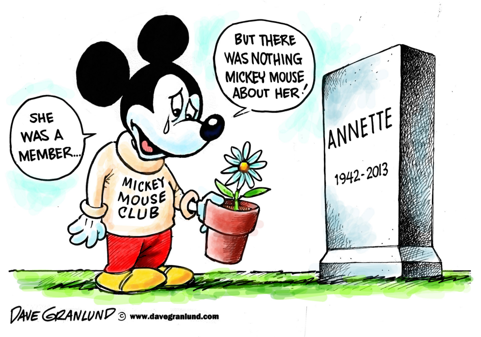  ANNETTE FUNICELLO DIES by Dave Granlund