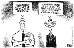 SEQUESTER PAY CUT by Rick McKee