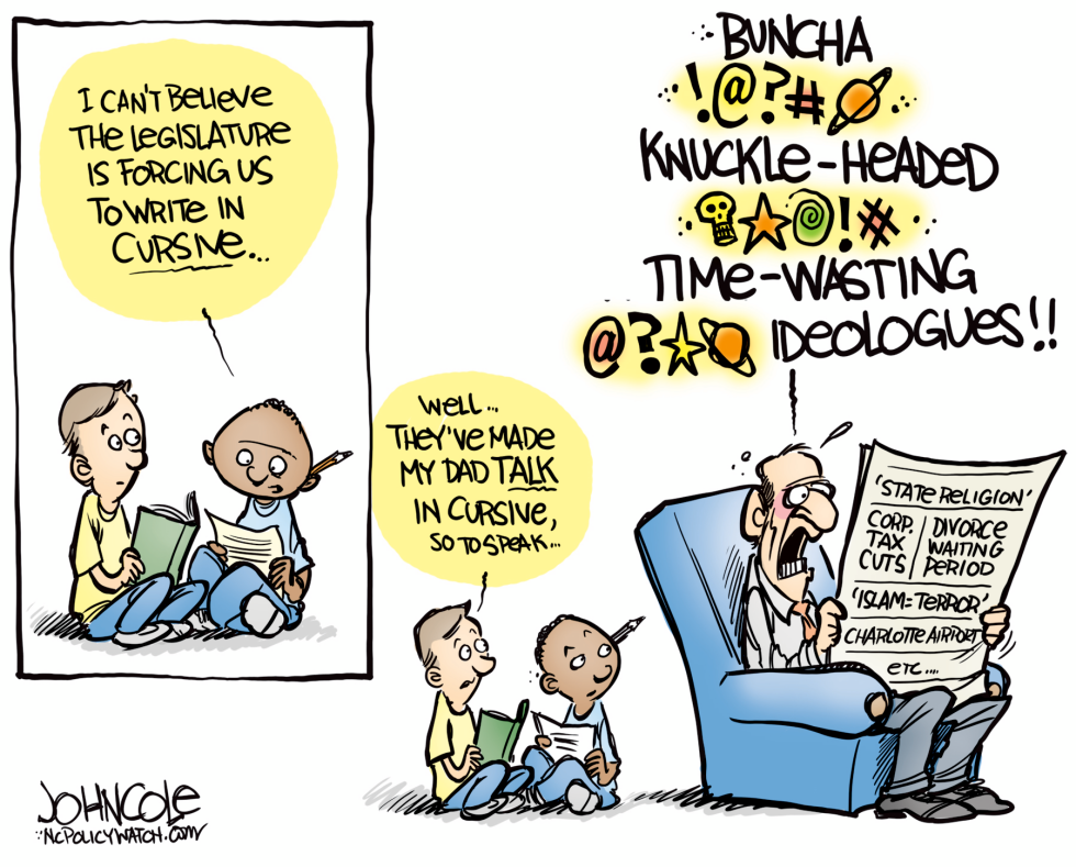 LOCAL NC -- Speaking in cursive COLOR