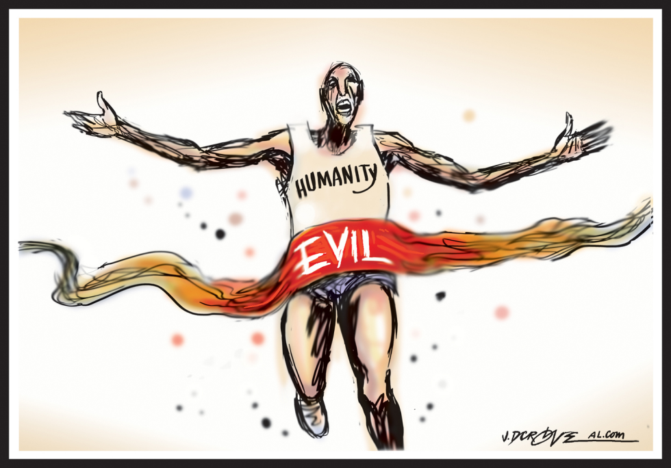 Boston Marathon Humanity vs evil