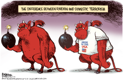 FOREIGN VS DOMESTIC TERRORISM  by Rick McKee