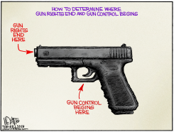 GUN RIGHTS - BEGINNING AND END  by Christopher Weyant