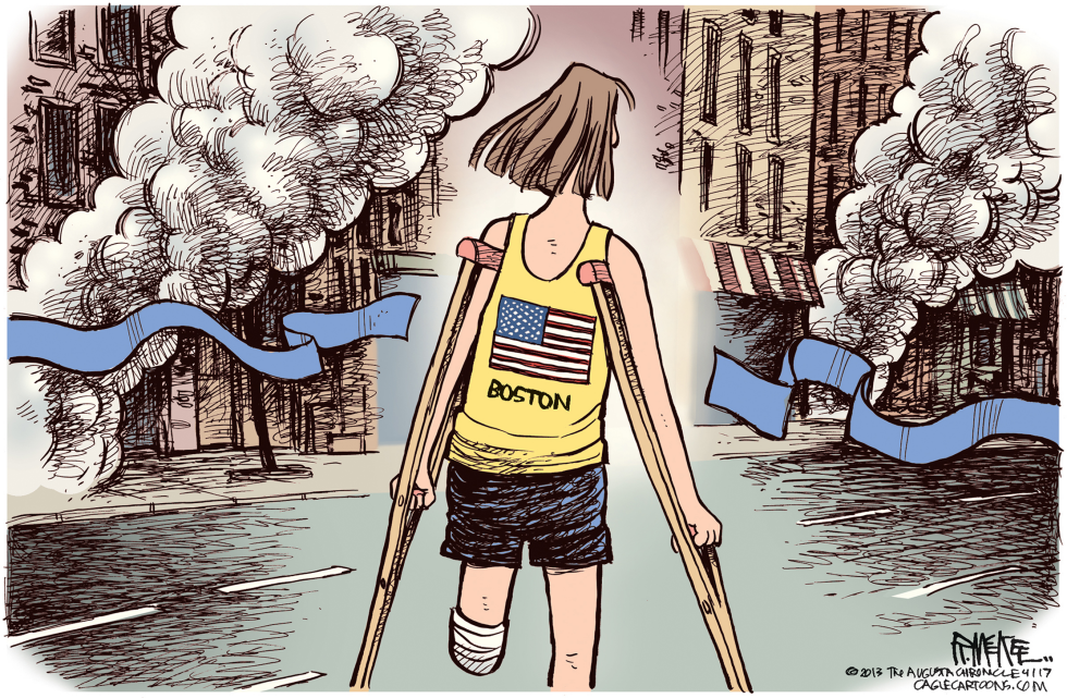  EXPLOSION EN MARATON DE BOSTON  by Rick McKee