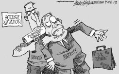 HOSTAGE SITUATION by Mike Keefe