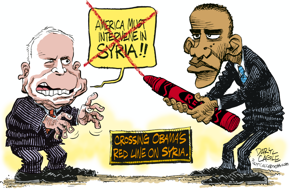  CROSSING THE RED LINE ON SYRIA by Daryl Cagle