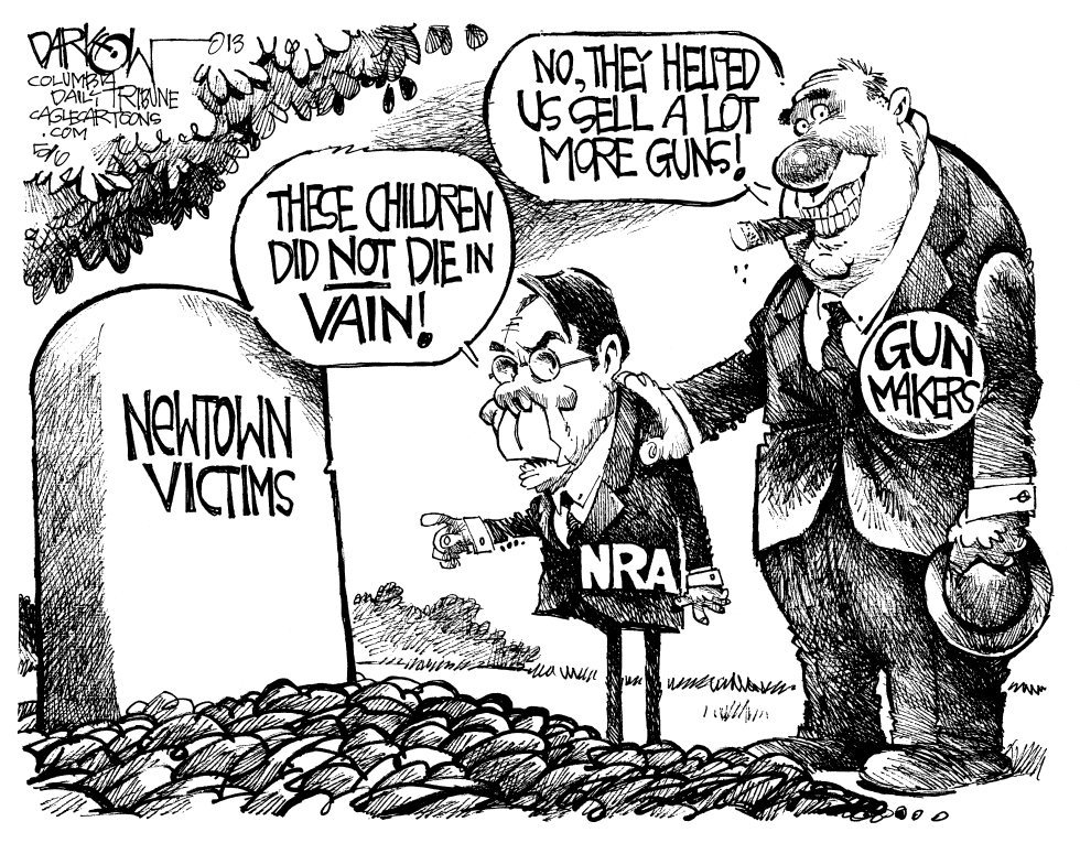  NRA LOOKS ON THE BRIGHT SIDE by John Darkow