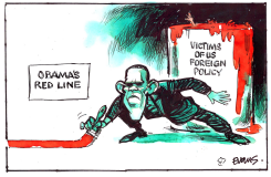 OBAMAS RED LINE by Malcolm Evans