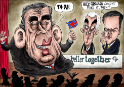 GORDON BROWN RETURNS TO HELP UK STAY TOGETHER by Brian Adcock