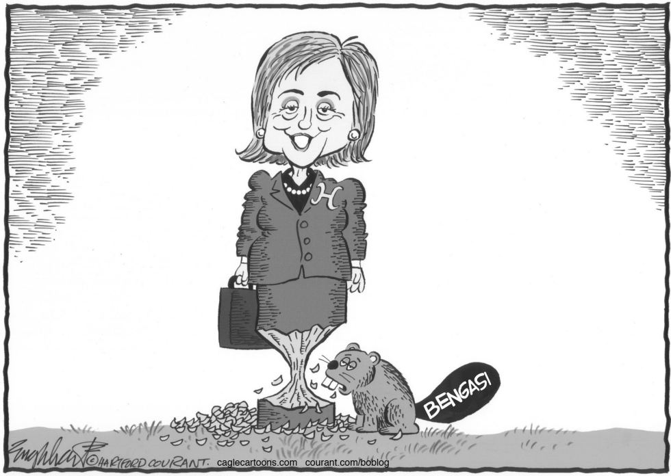  HILLARY Y BENGASI by Bob Englehart