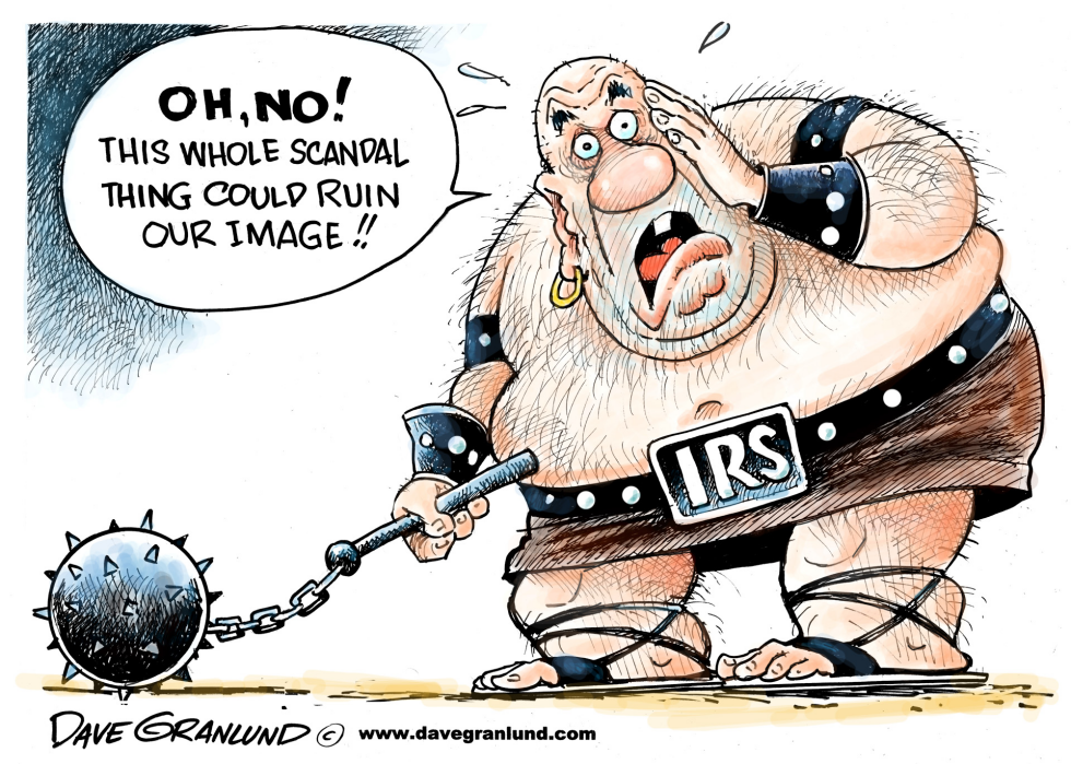IRS Scandal Threatens Agency's Fearsome Image in Satirical Cartoon