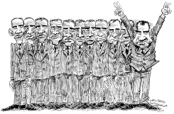 OBAMA TRANSFORMS INTO NIXON by Daryl Cagle