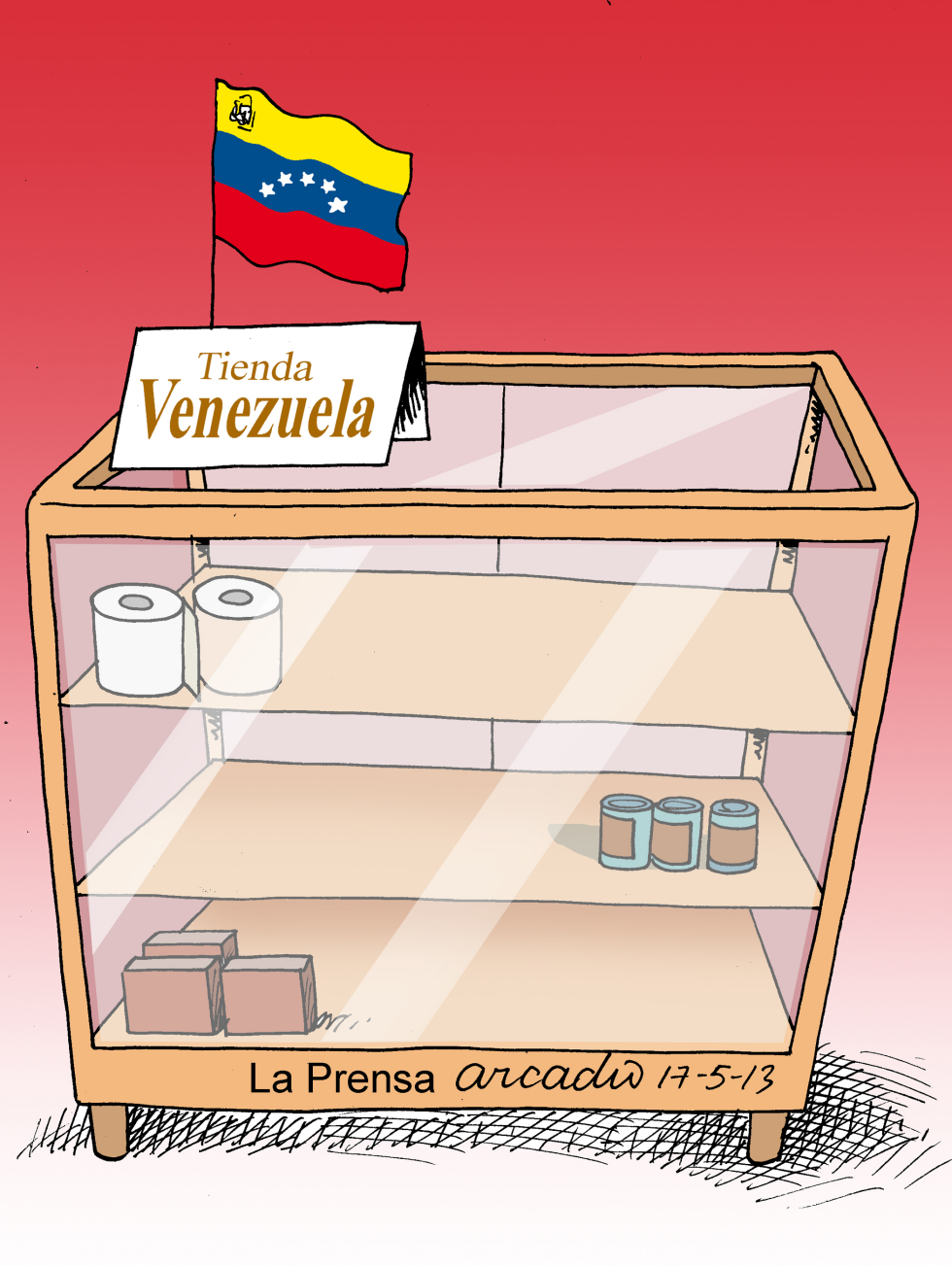 Vitrina de la escasez en Venezuela
