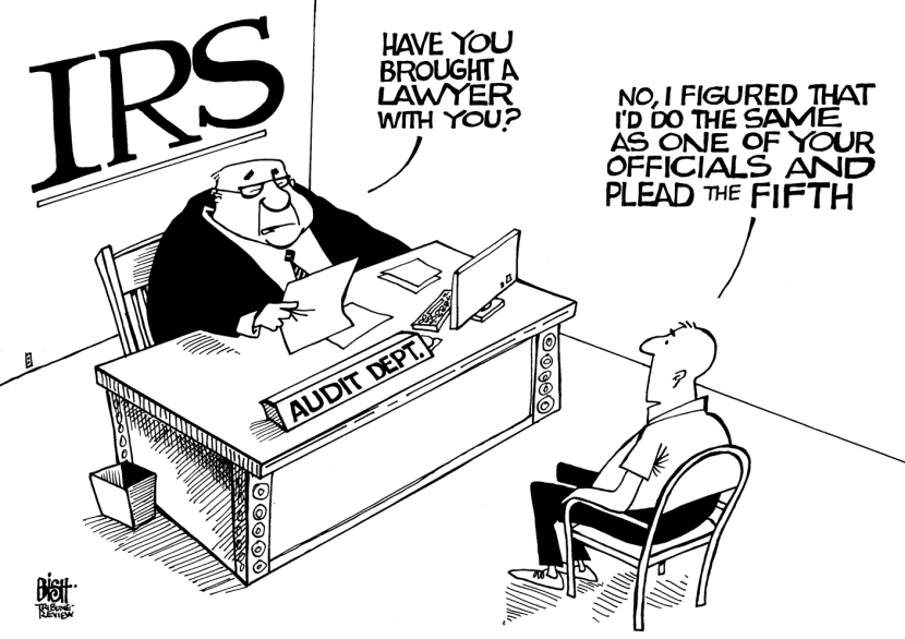 IRS TAKES THE FIFTH, B/W