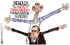 TRANSPARENT OBAMA  by Rick McKee