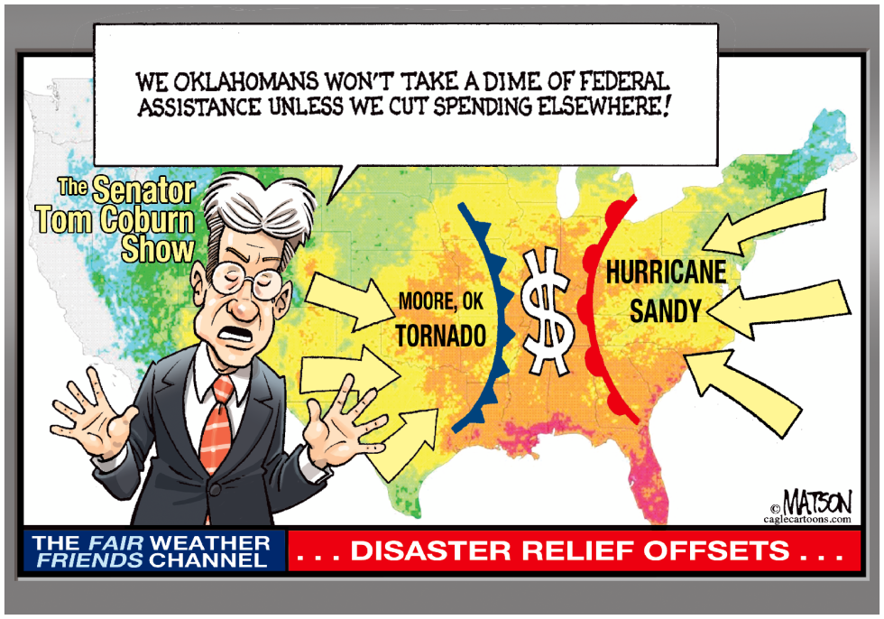 Senator Coburn Wants Offsets for Federal Disaster Relief-COLOR