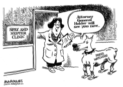 ATTORNEY GENERAL HOLDER AND THE PRESS by Jimmy Margulies