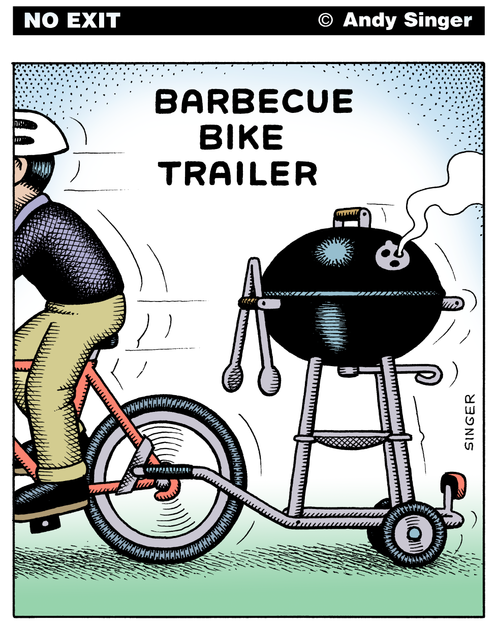Barbecue Bike Trailer Color Version
