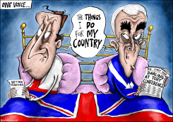 CONSERVATIVE AND LABOUR JOIN FORCES  by Brian Adcock