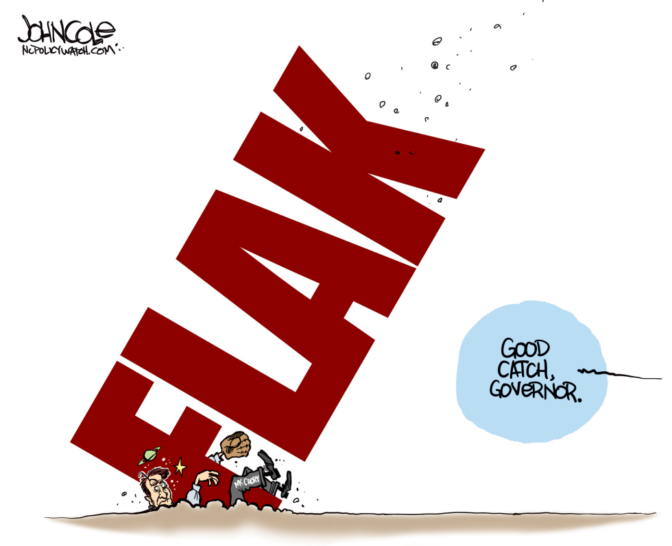 LOCAL NC -- McCrory plays catch COLOR
